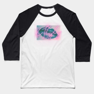 Pink Blue Kiss Baseball T-Shirt